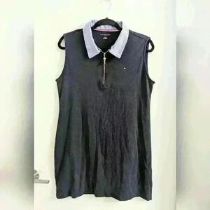 Tommy Hilfiger Navy Sleeveless Polo Style Shift Dress Size Large